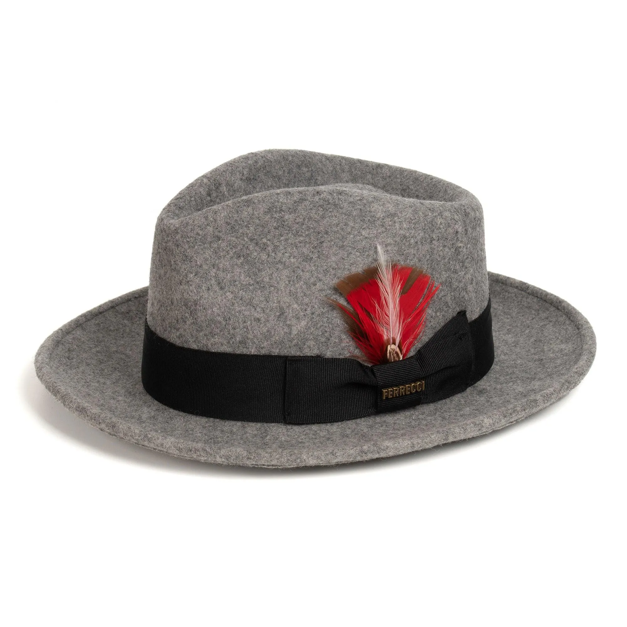 Grey Melange Fedora 100% Australian Wool Crushable Hat