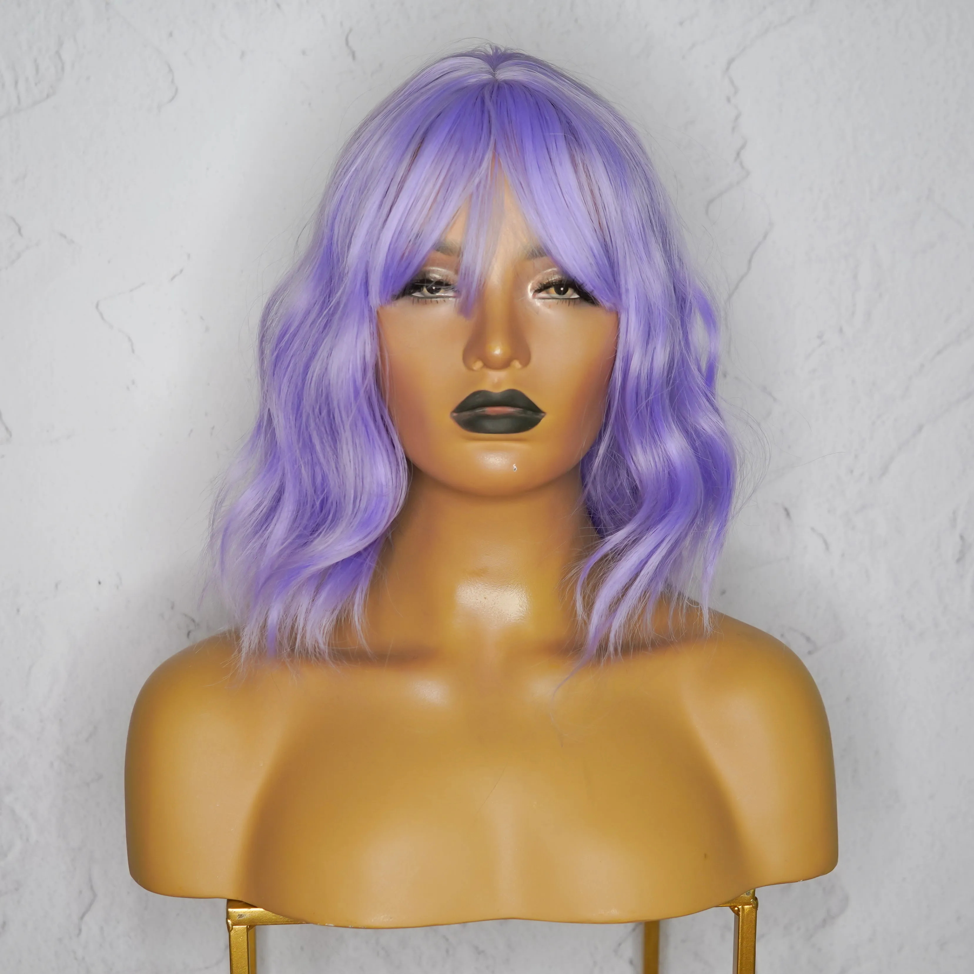 HAYLEY Purple Bob Fringe Wig