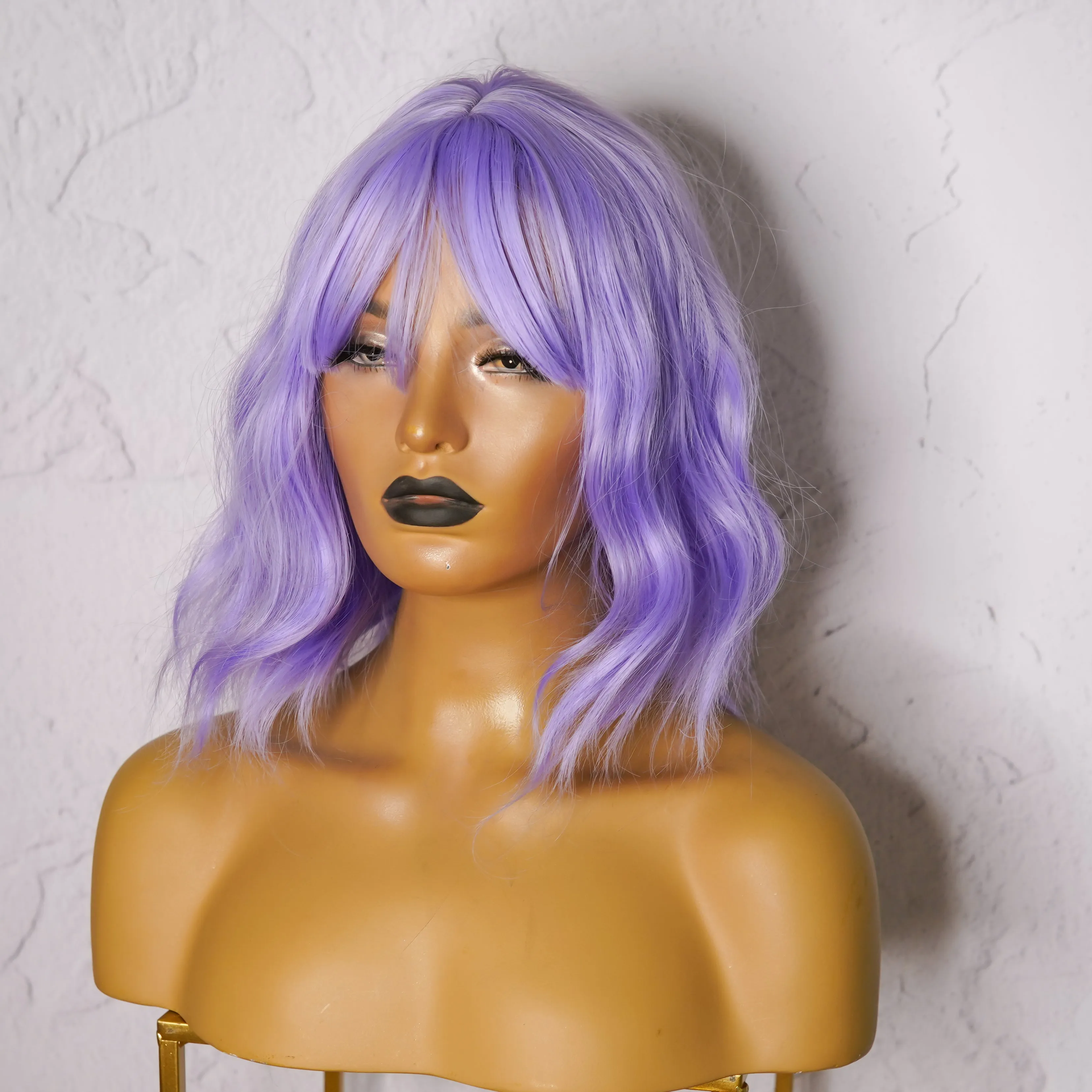 HAYLEY Purple Bob Fringe Wig