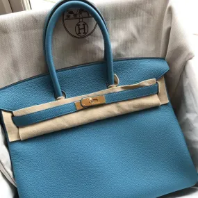 Hermès Birkin 35 Turquoise Togo Gold Hardware GHW