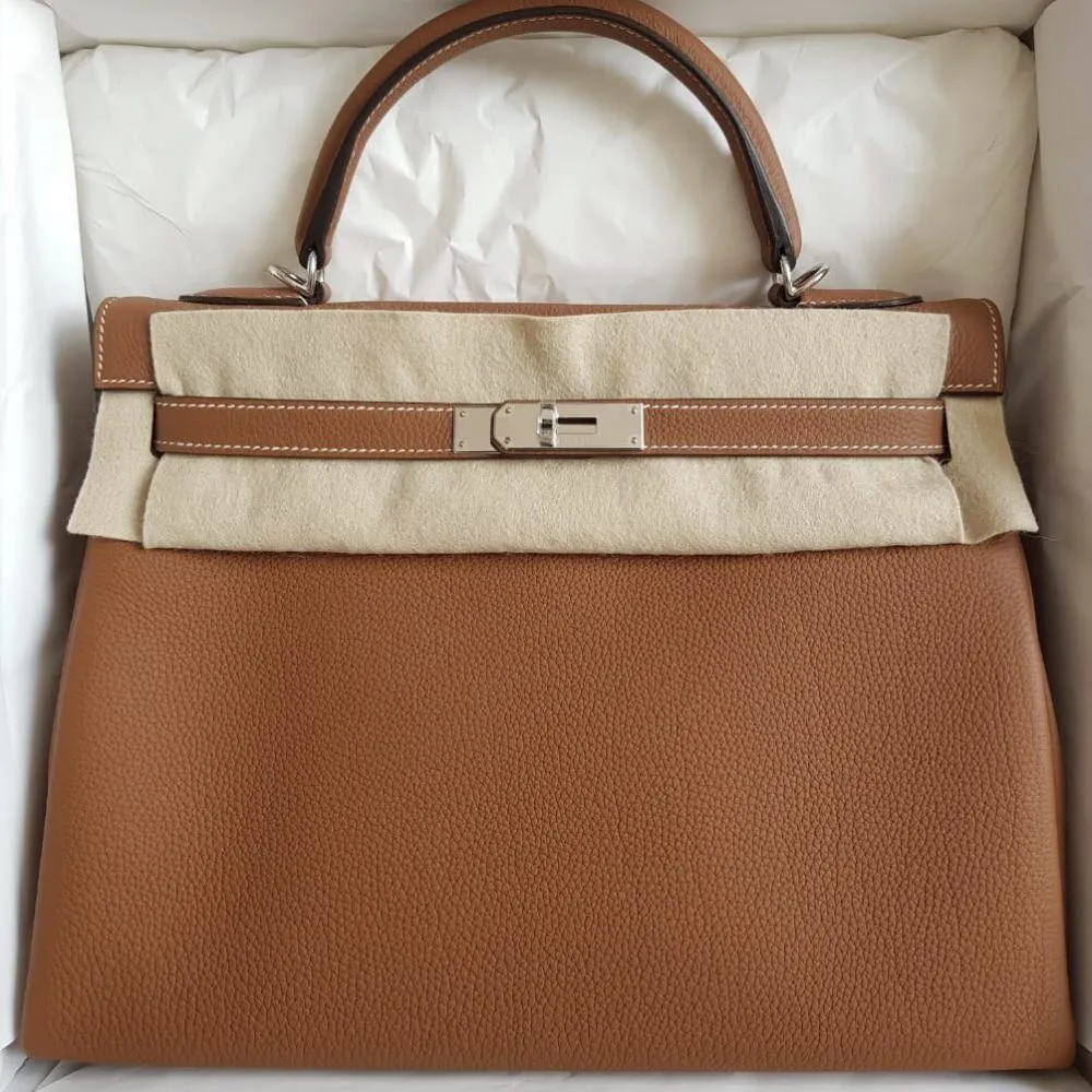 Hermès Kelly 32 Gold Togo Palladium Hardware PHW