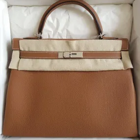 Hermès Kelly 32 Gold Togo Palladium Hardware PHW