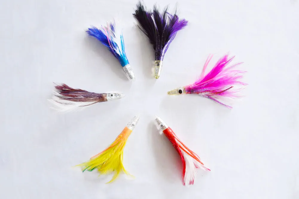 HOOKER - TUNA FEATHERS RIGGED 6” PACK of 6