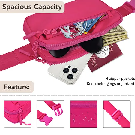 Hot Pink NGIL Double Zipper Belt Bag