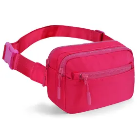 Hot Pink NGIL Double Zipper Belt Bag