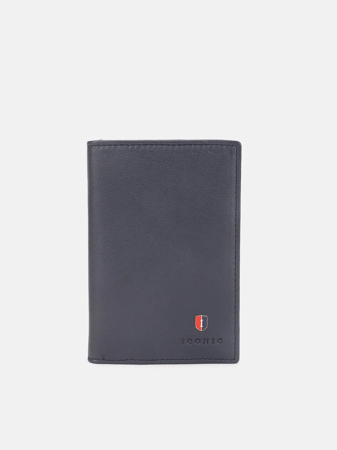 Iconic Men Blue Solid Passport Holder