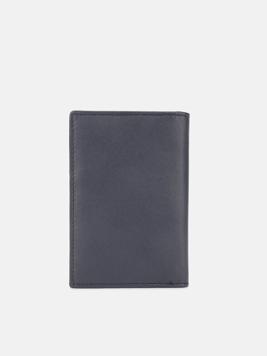 Iconic Men Blue Solid Passport Holder