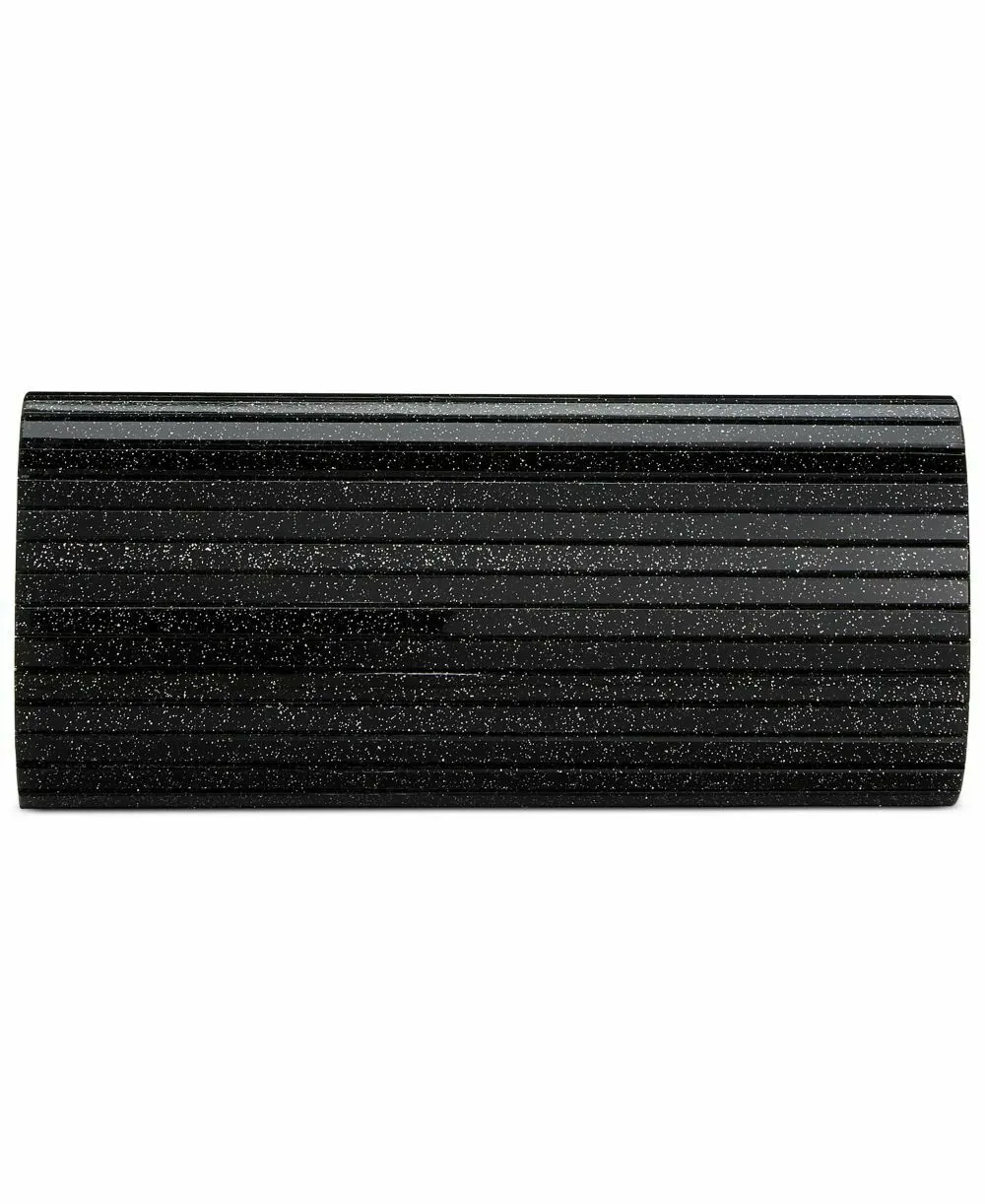 Inc Marietta Elongated Glitter Clutch black