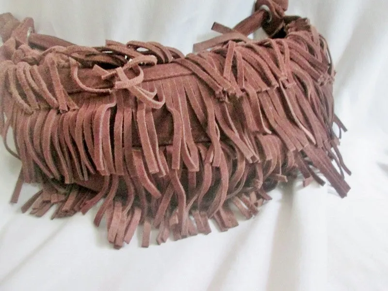 JANA FEIFER Fringe leather indie hobo satchel shoulder bag hobo purse BROWN hippy