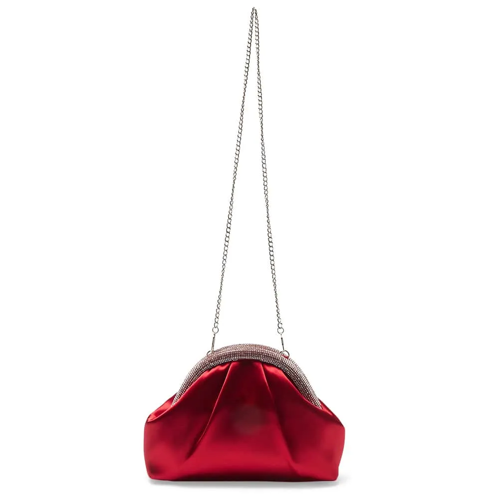 Jane Clutch in Red Satin