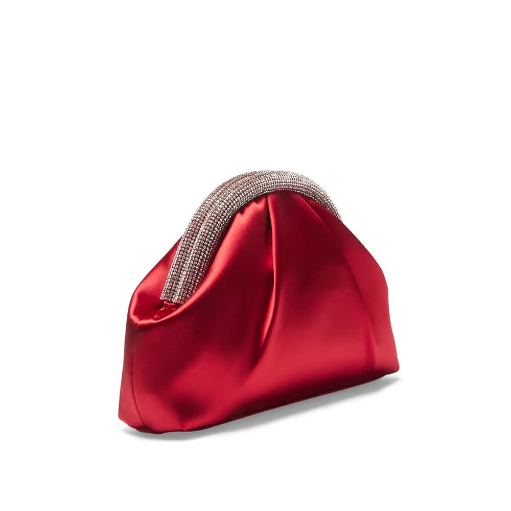 Jane Clutch in Red Satin