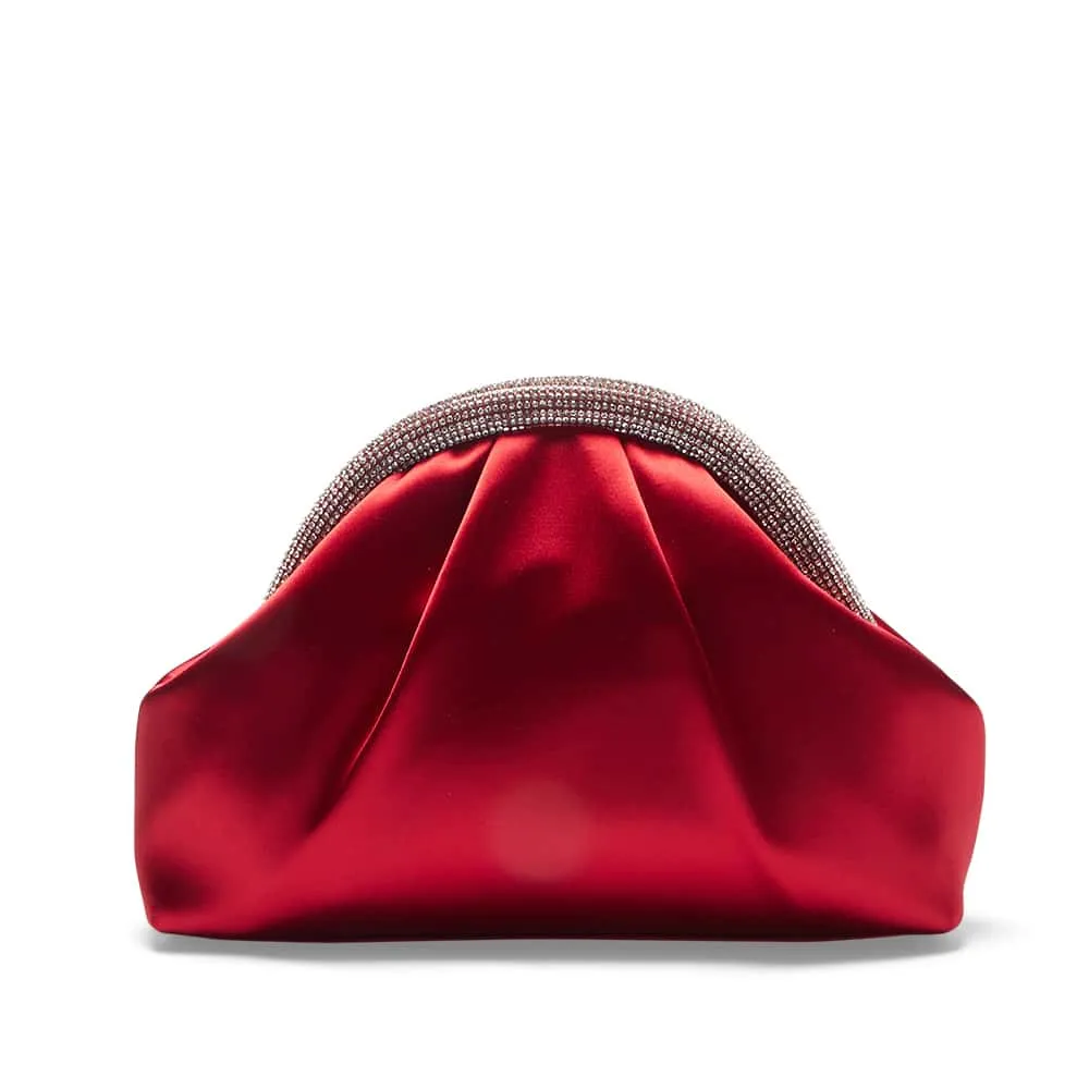 Jane Clutch in Red Satin