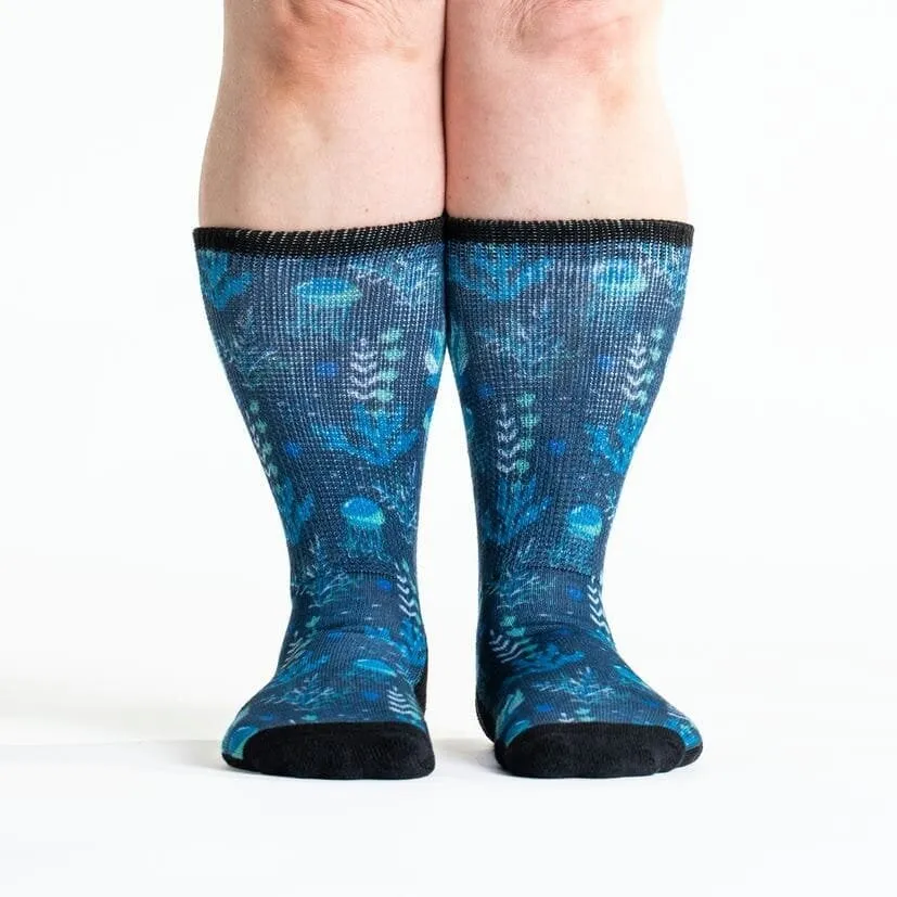 Jellyfish Blues EasyStretch™ Diabetic Socks