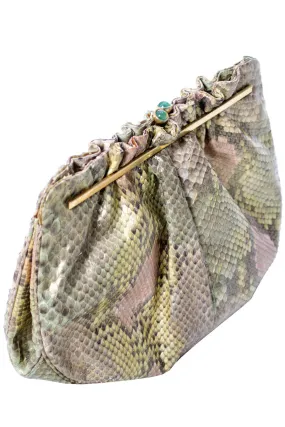 Judith Leiber snakeskin designer vintage handbag with coin purse