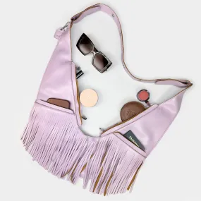 Lavender Sunset Faux Leather Fringe Sash Bag