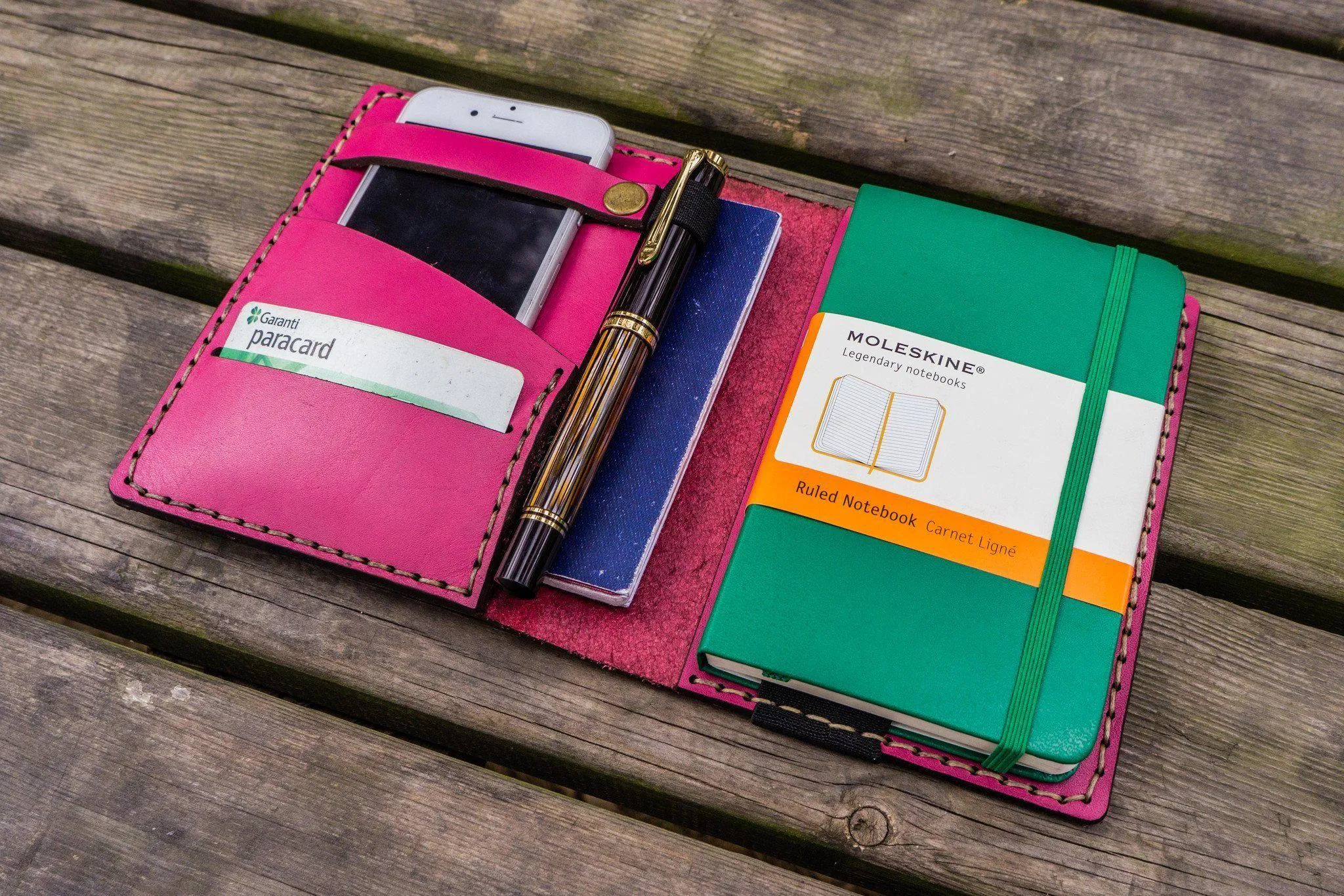 Leather Leuchtturm1917 A6 Notebook Cover - Pink