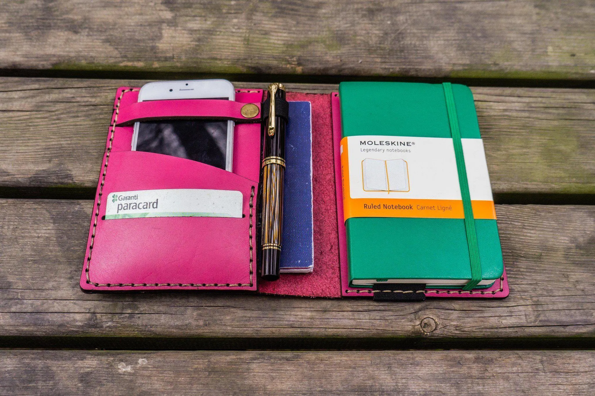 Leather Leuchtturm1917 A6 Notebook Cover - Pink