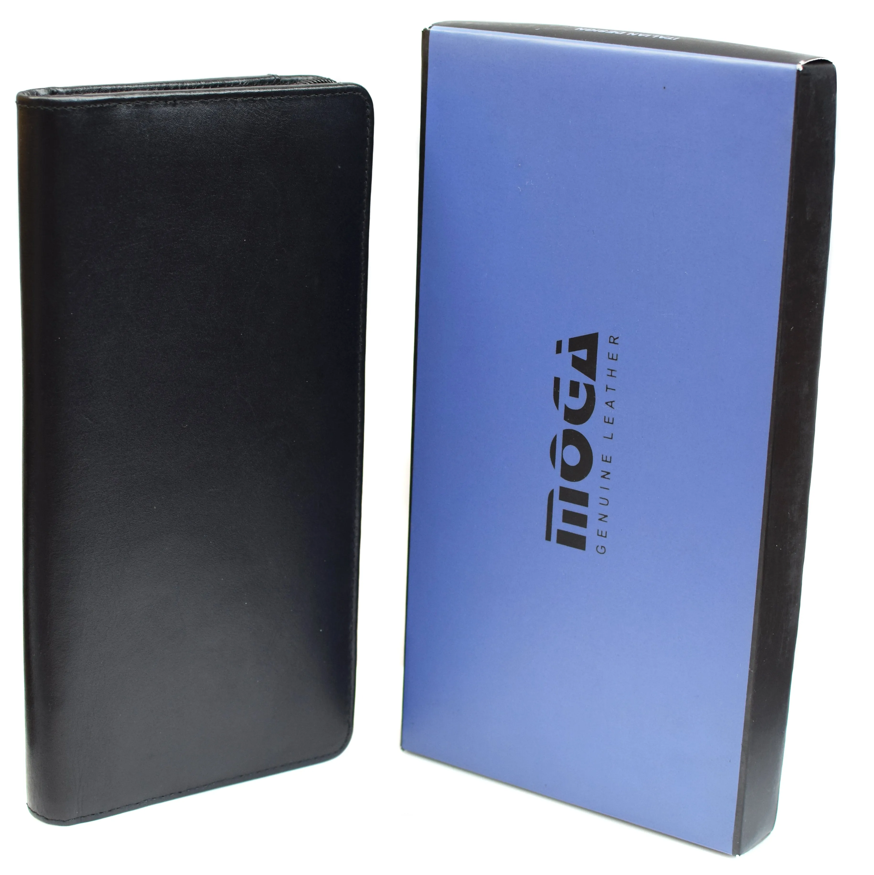 Leather Travel Wallet & Passport Holder holds 4 Passports Credit Cards ID Travel Document Holder