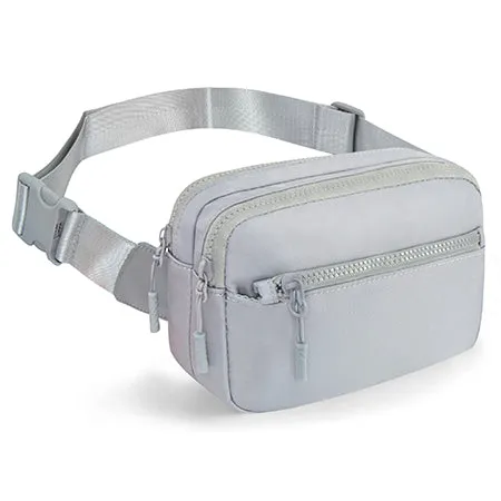 Light Gray NGIL Double Zipper Belt Bag