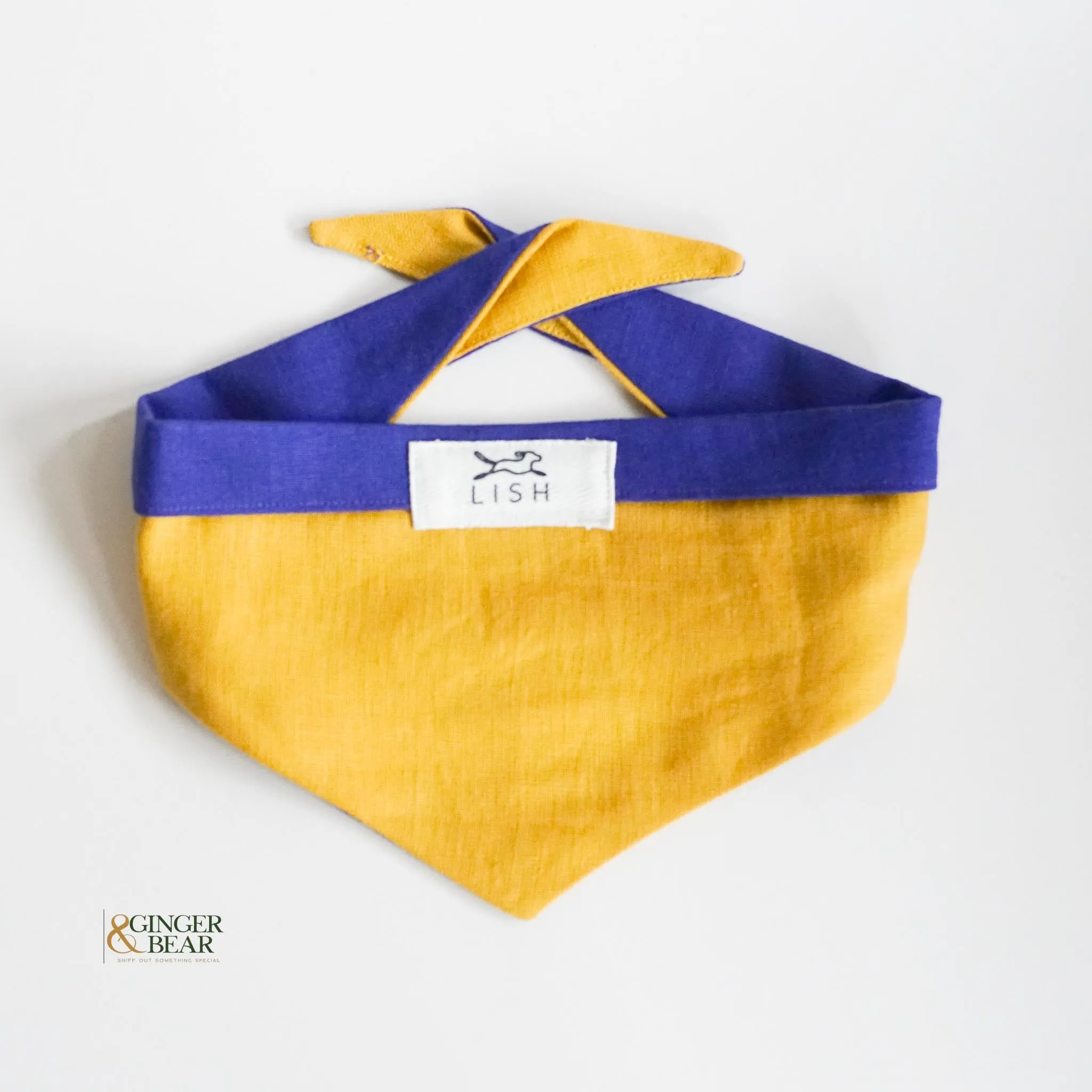 LISH Dog Linen Bandana, Dibden Yellow