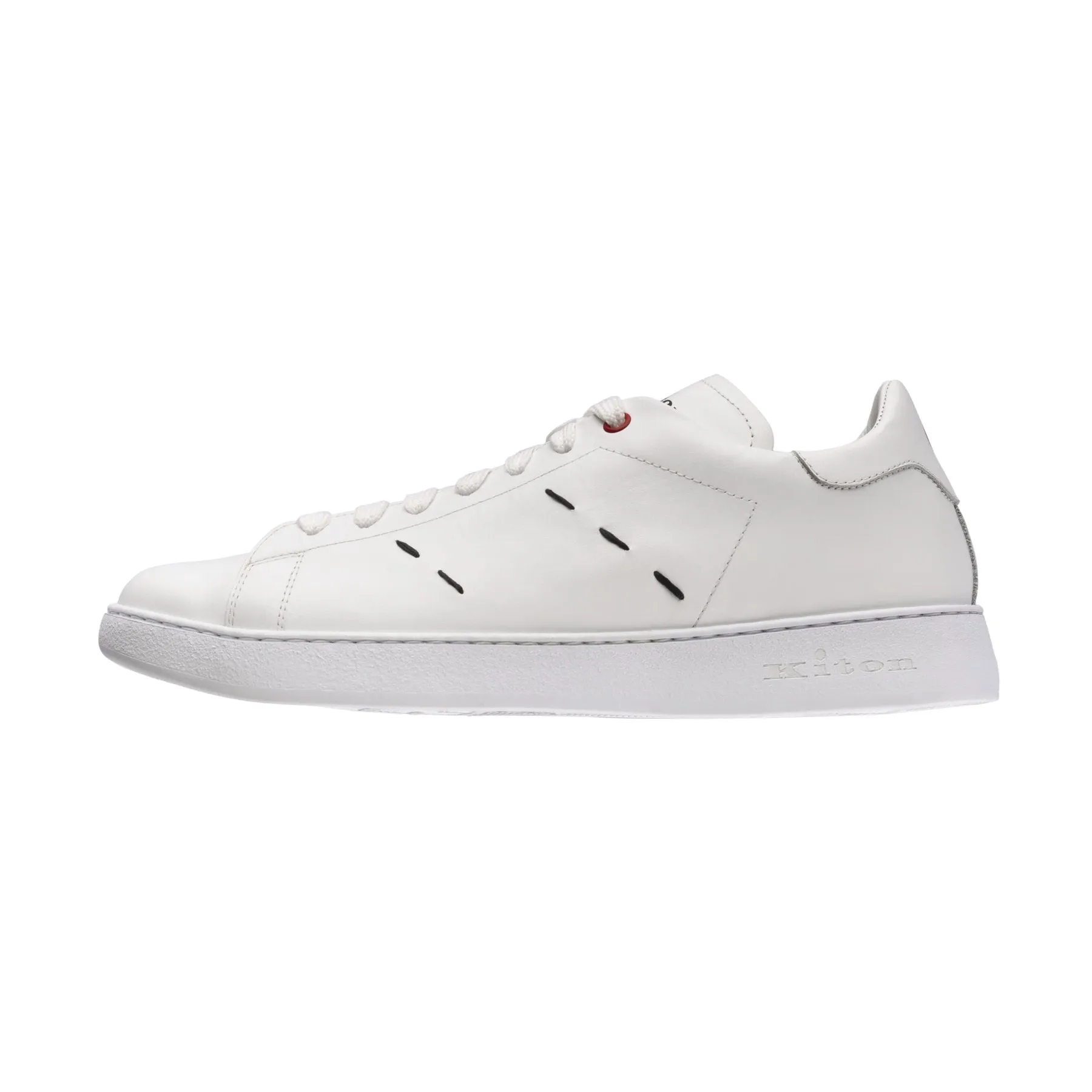 Logo-Printed Leather Sneakers In White