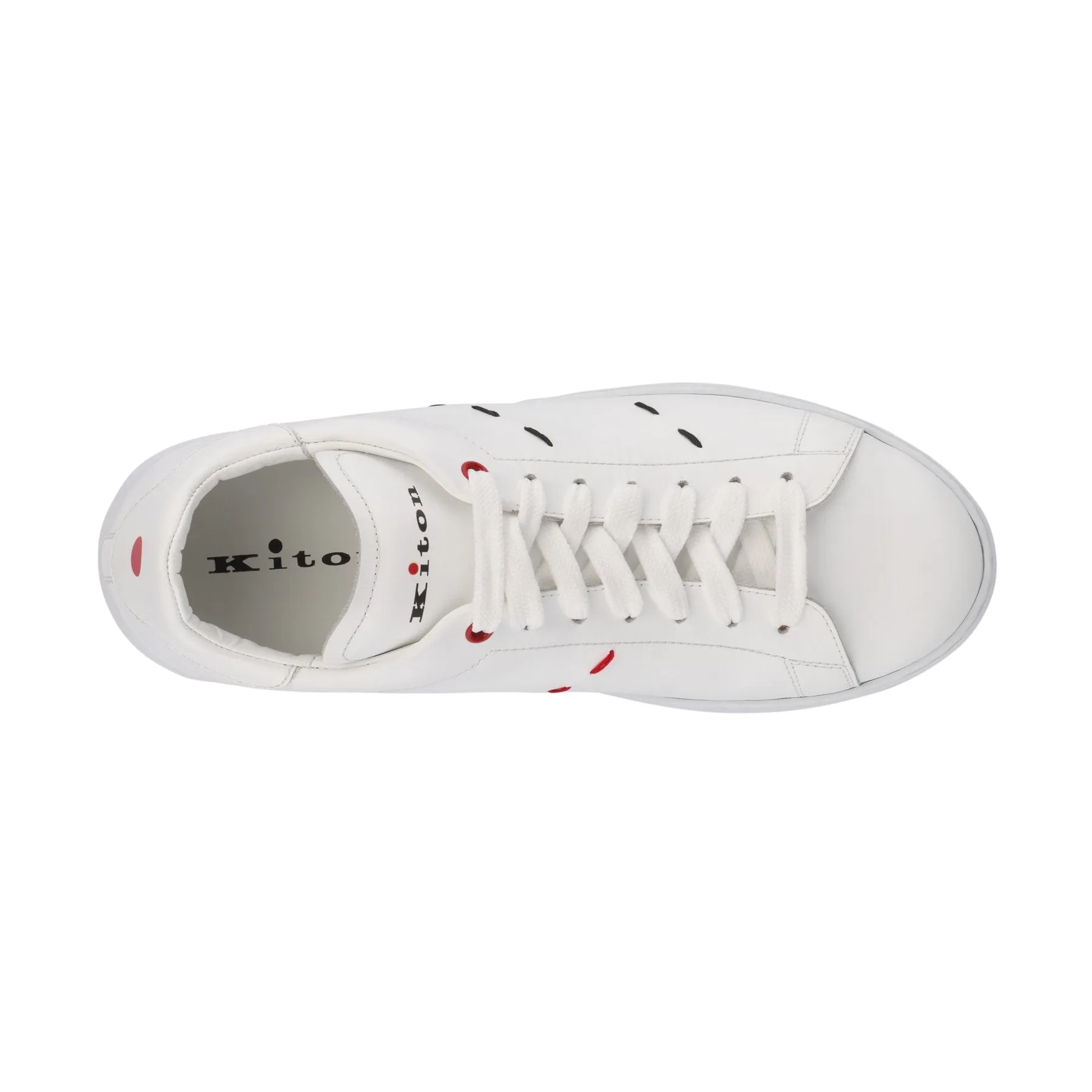 Logo-Printed Leather Sneakers In White