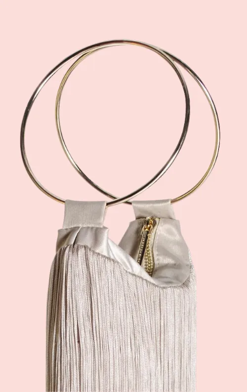 Lola Fringe Bag - Champagne