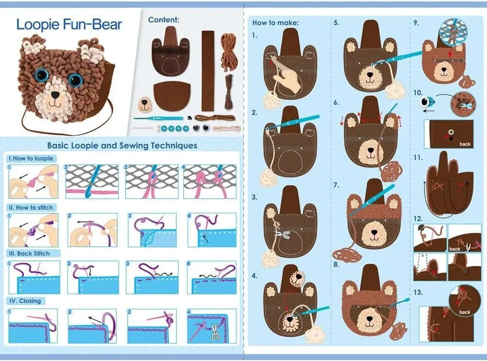 Loopie Fun - My First Plush Bag Kit - Bear