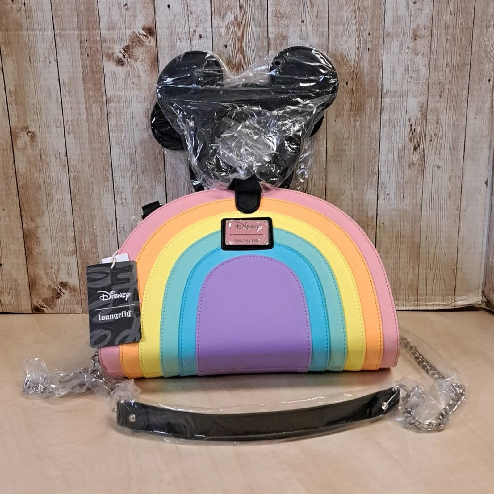 Loungefly x Mickey Mouse Pastel Rainbow Handled Crossbody Bag