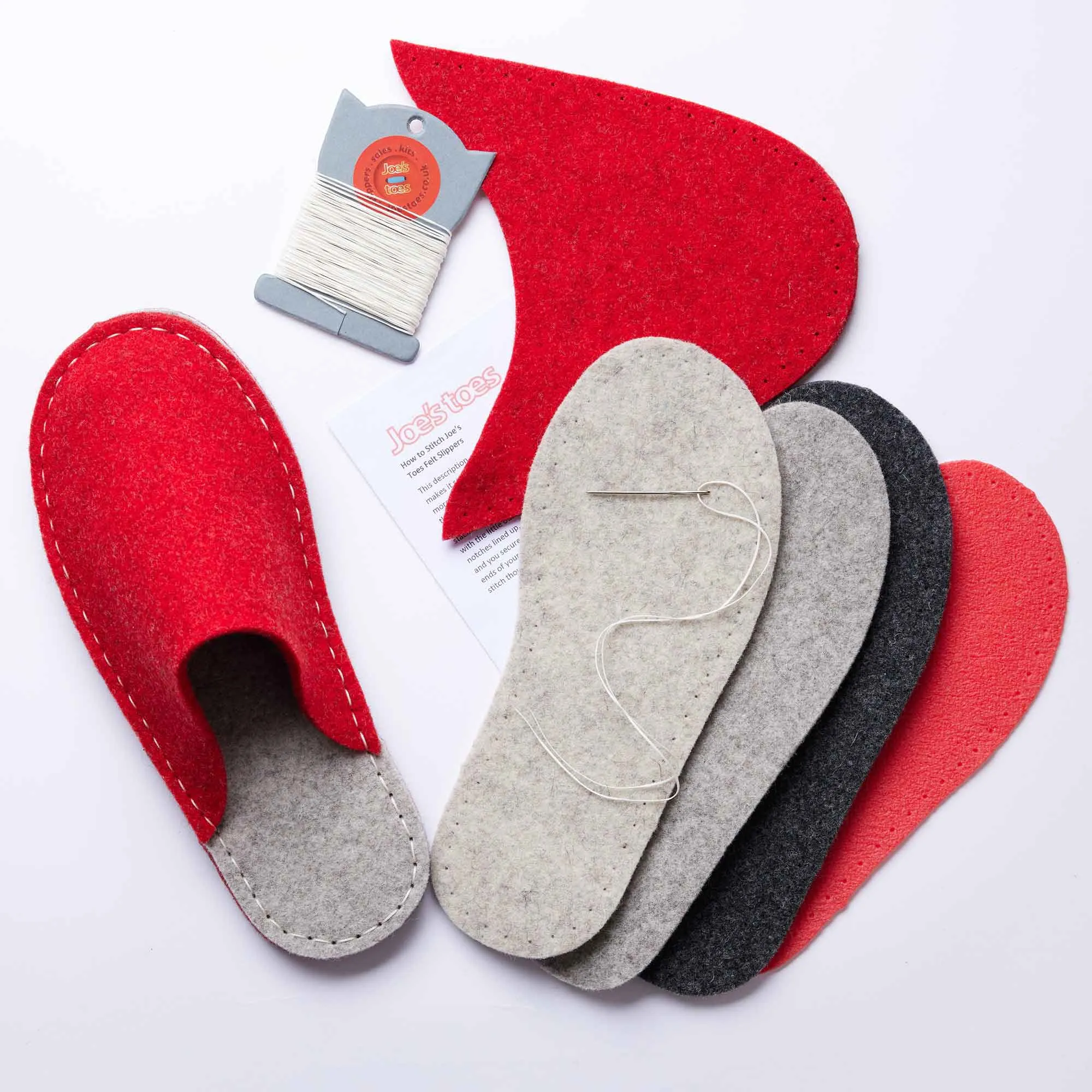 Make your own Felt Slipper Kit with Crepe Rubber Outsoles