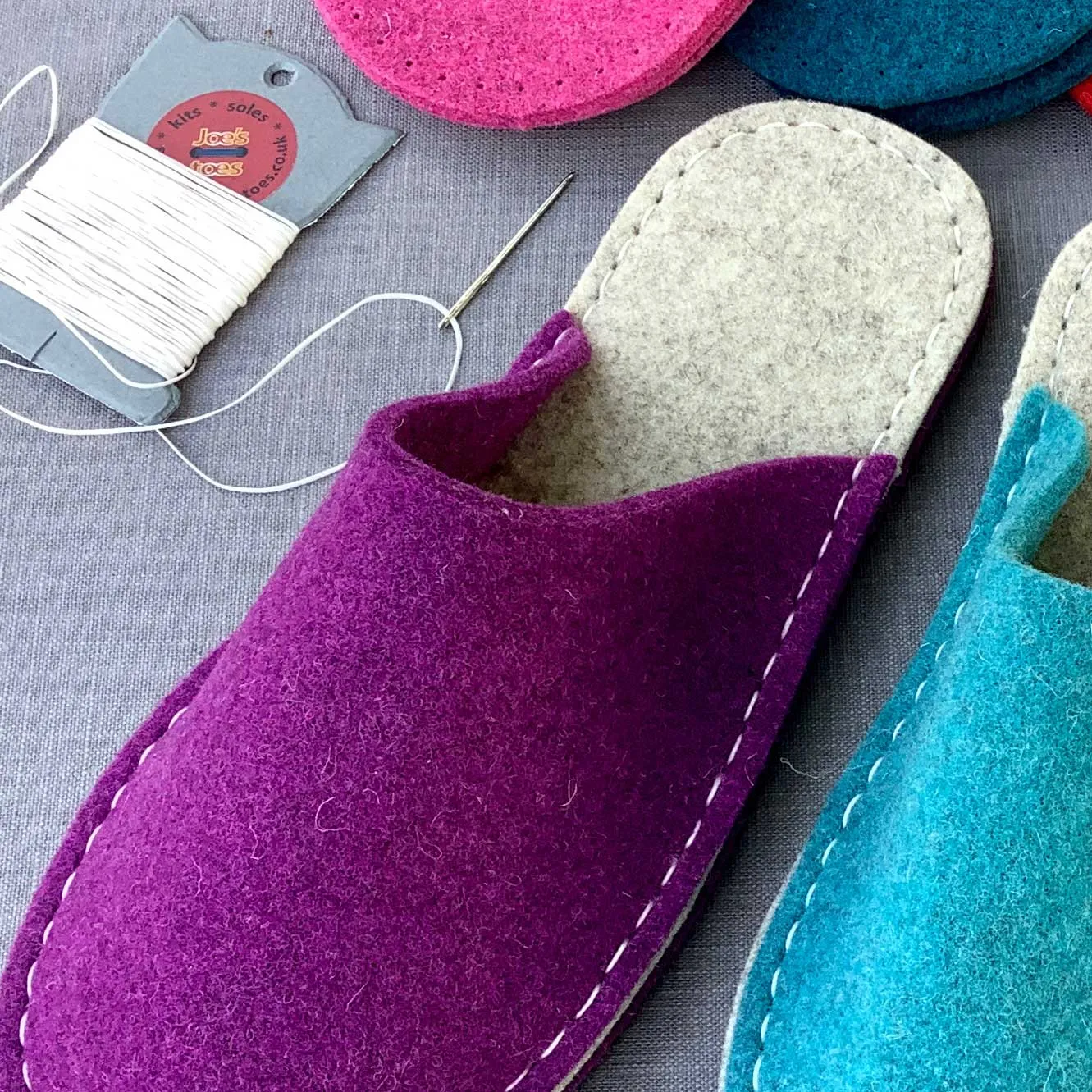 Make your own Felt Slipper Kit with Crepe Rubber Outsoles