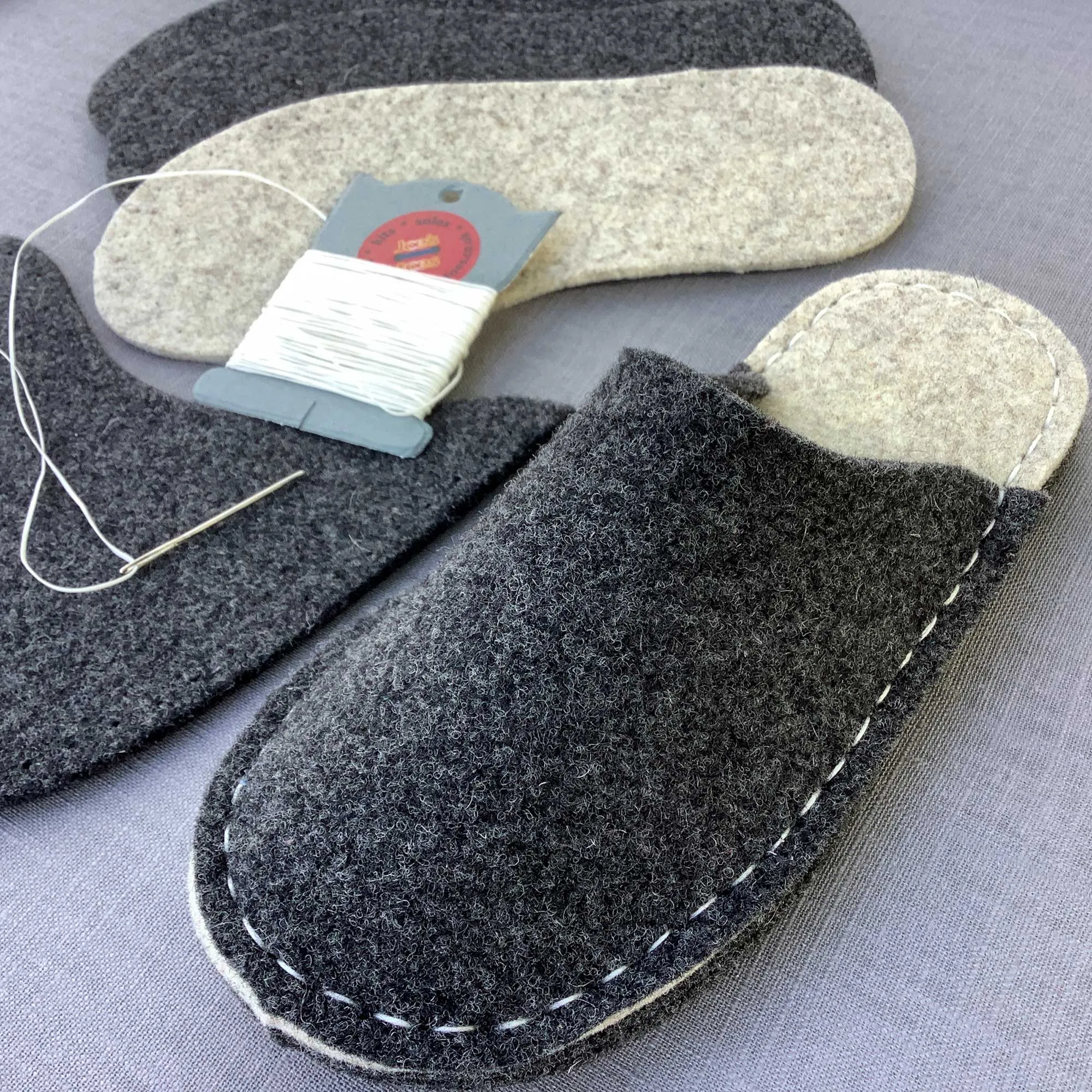 Make your own Felt Slipper Kit with Crepe Rubber Outsoles