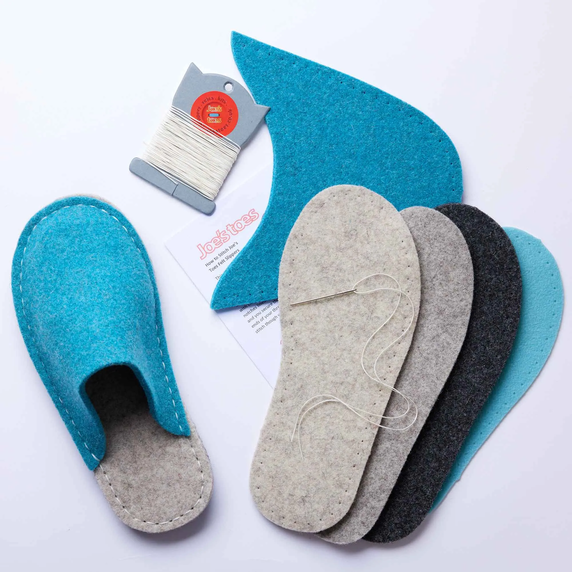 Make your own Felt Slipper Kit with Crepe Rubber Outsoles