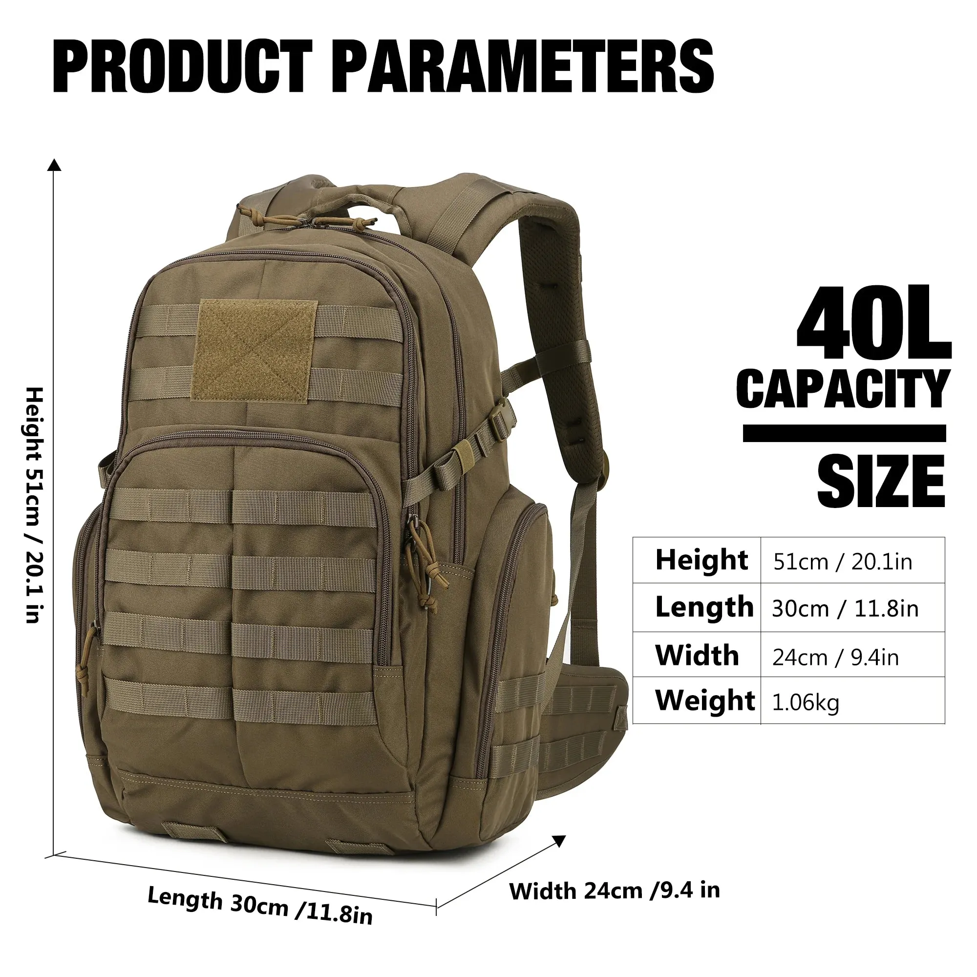 Mardingtop 40L Tactical Backpack