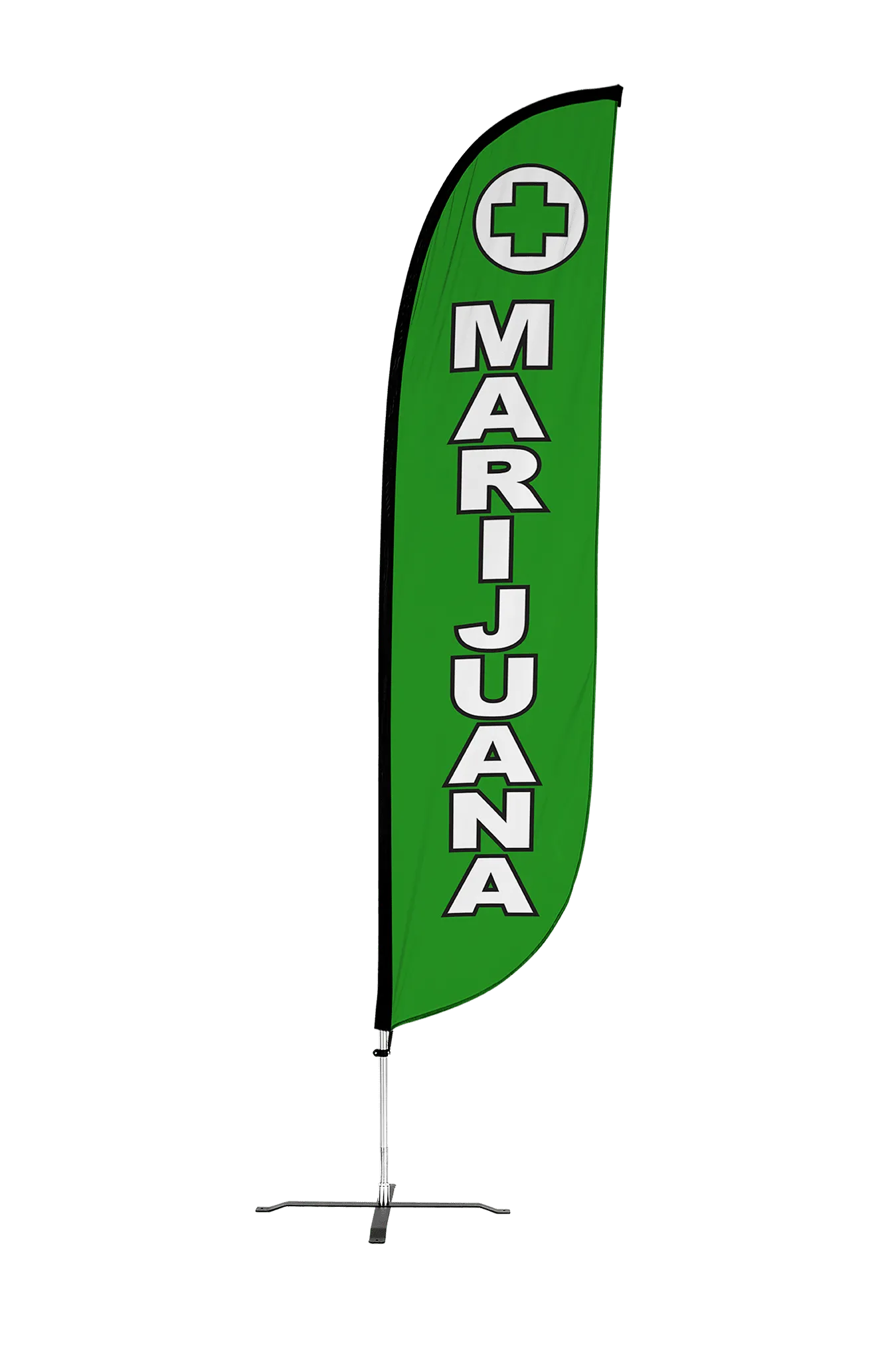 Marijuana Feather Flag Green