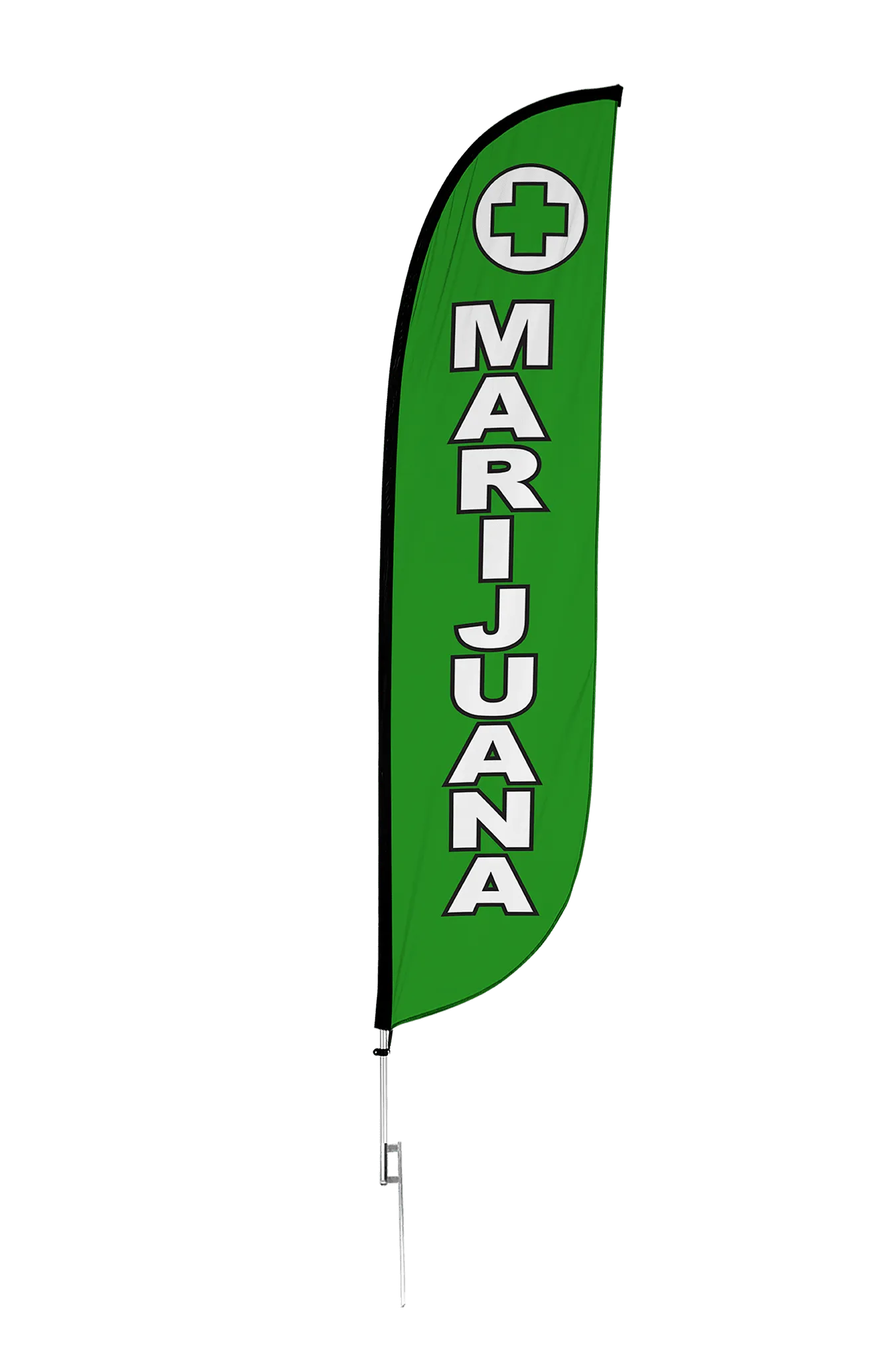 Marijuana Feather Flag Green