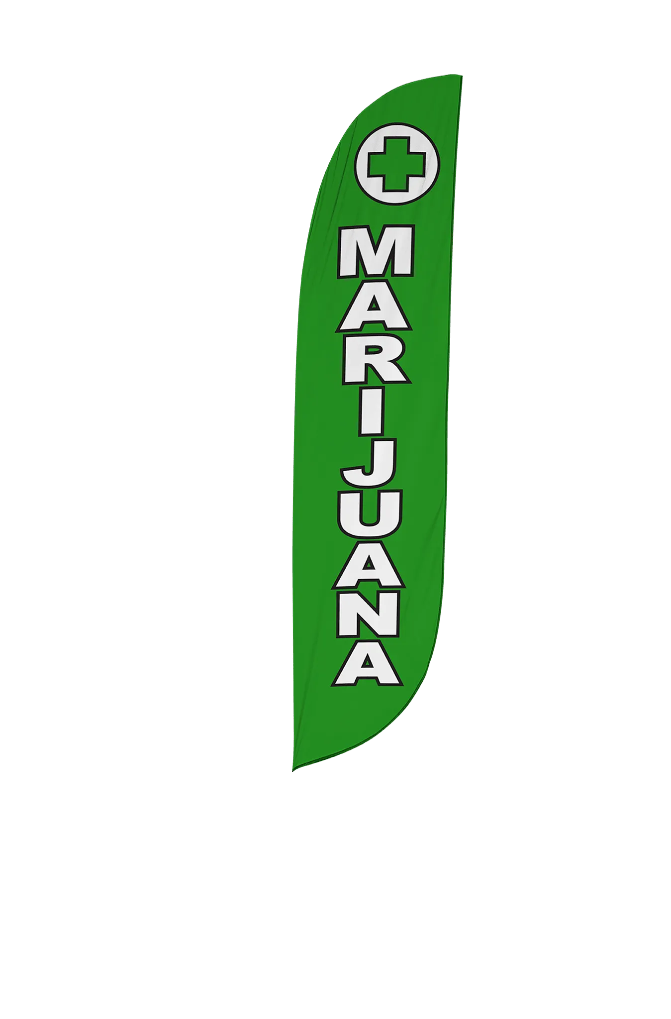 Marijuana Feather Flag Green