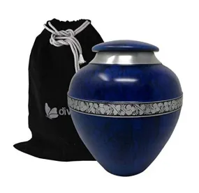 Matki Blue Alloy Cremation Urn