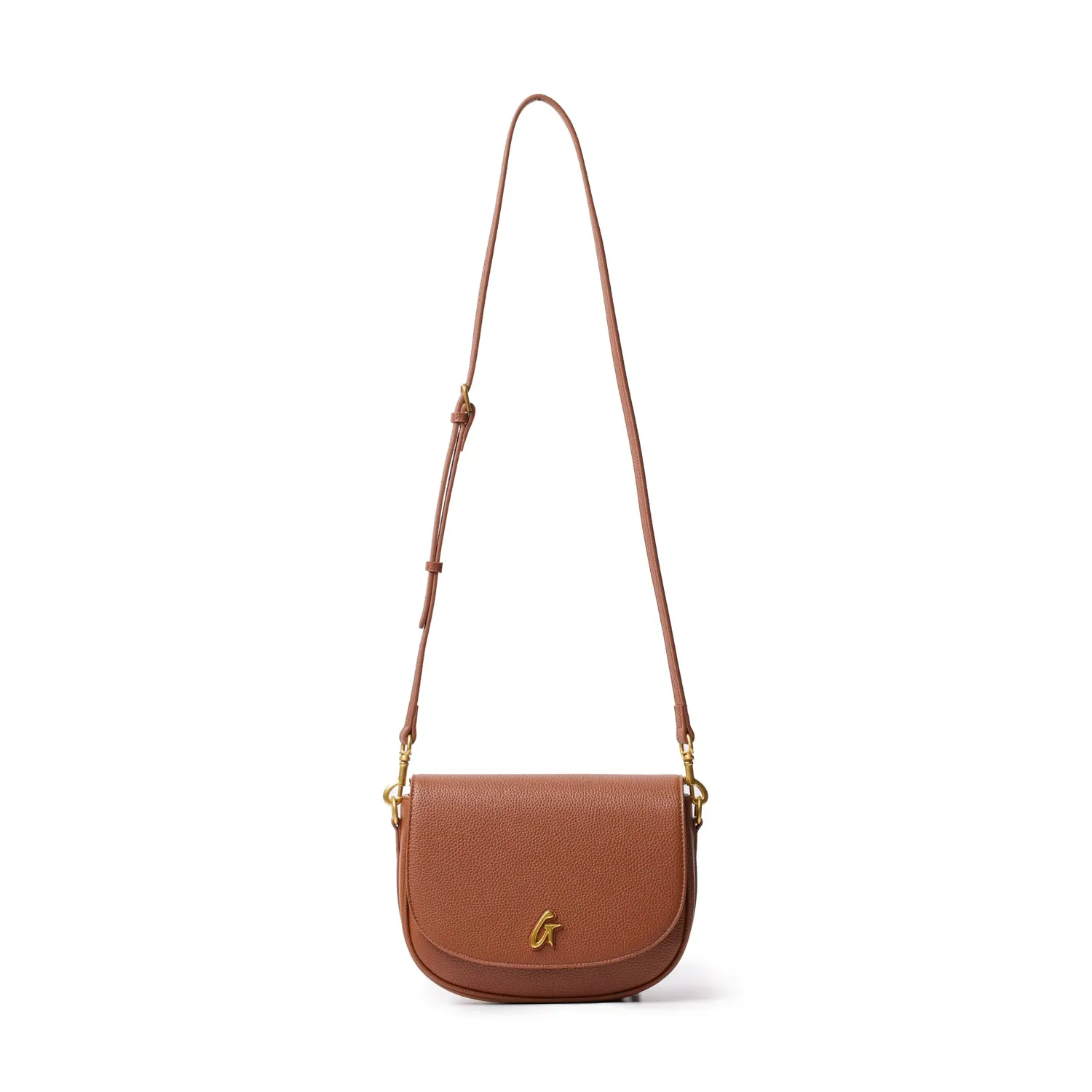 MEDIUM PEBBLE SHOULDER BAG - BROWN