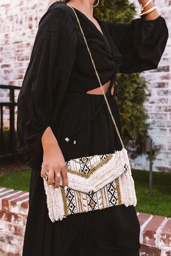 Meet Cute Embellished Crossbody In Ivory