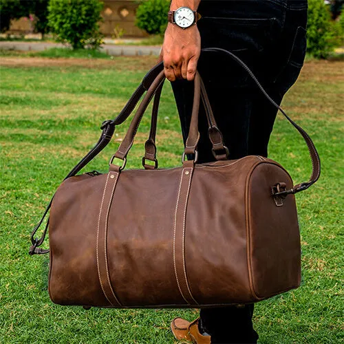 Mens Leather Duffle Bag Vintage