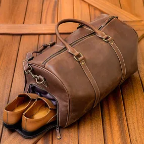 Mens Leather Duffle Bag Vintage