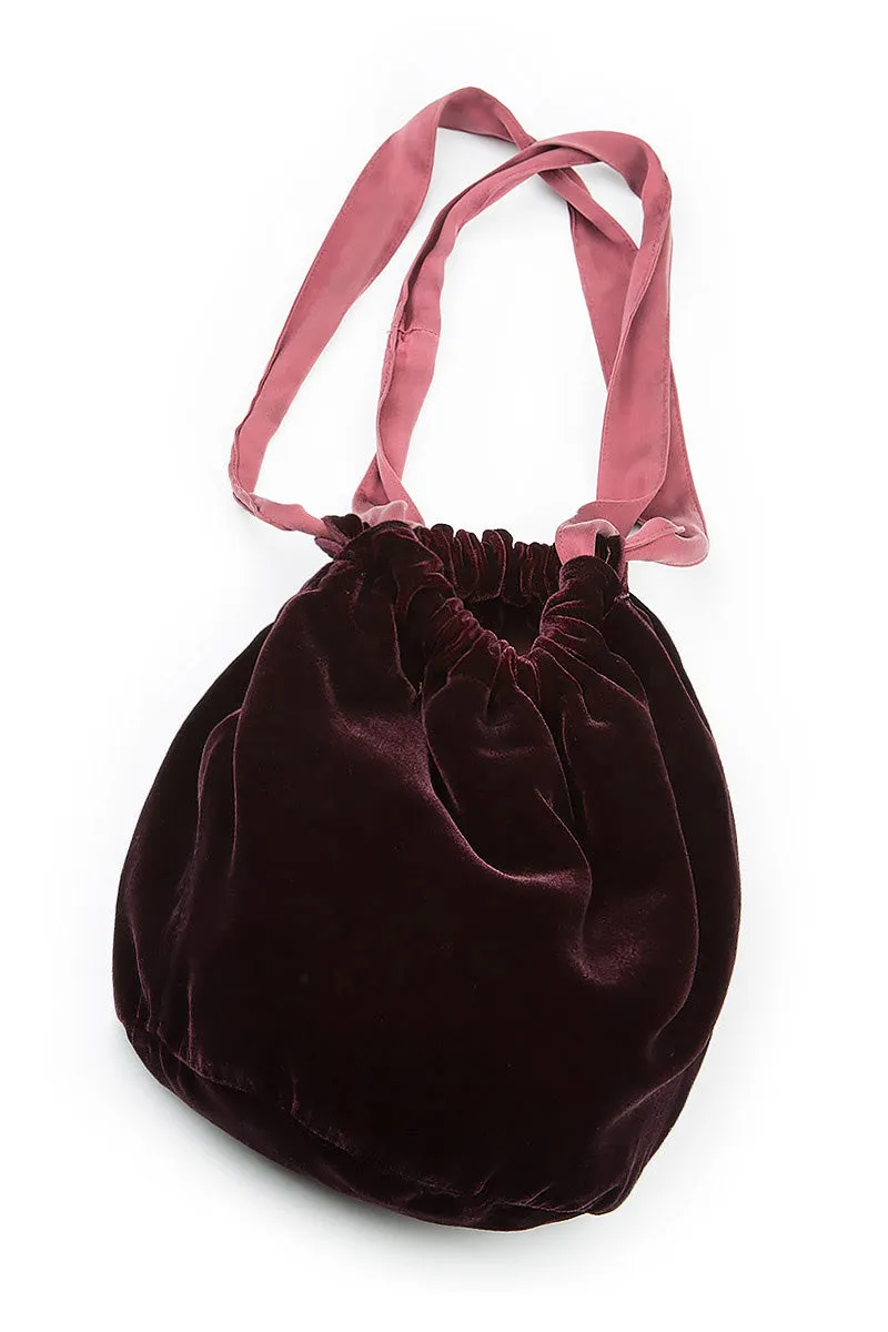 Merlot Silk Velvet Evening Hand Bag