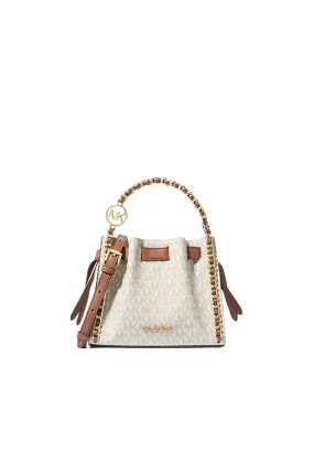 Michael Kors Mina Crossbody Bag Small Signature Logo Chain In Vanilla 35H3G4MC1B