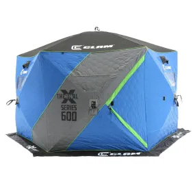 modern X-400 Portable 4 Person 8' Pop Up Ice Fishing Thermal Hub Shelter Tent