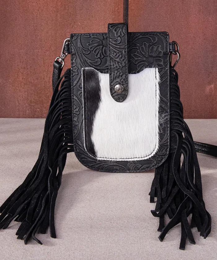 Montana West Hair-On Cowhide Fringe Phone Purse