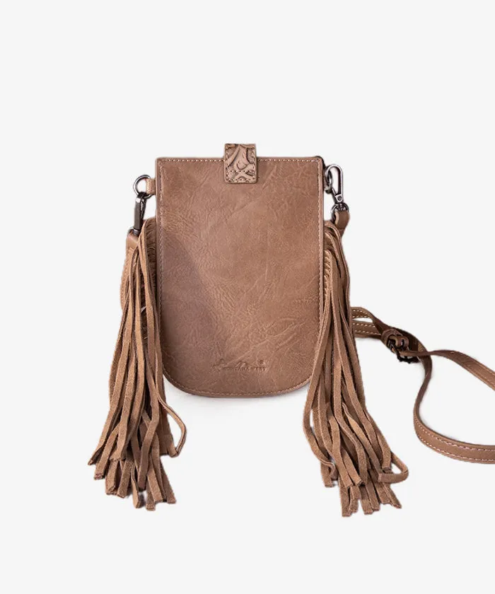 Montana West Hair-On Cowhide Fringe Phone Purse