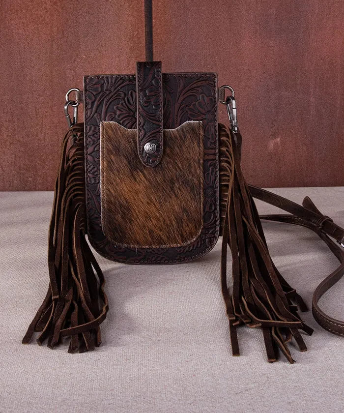 Montana West Hair-On Cowhide Fringe Phone Purse