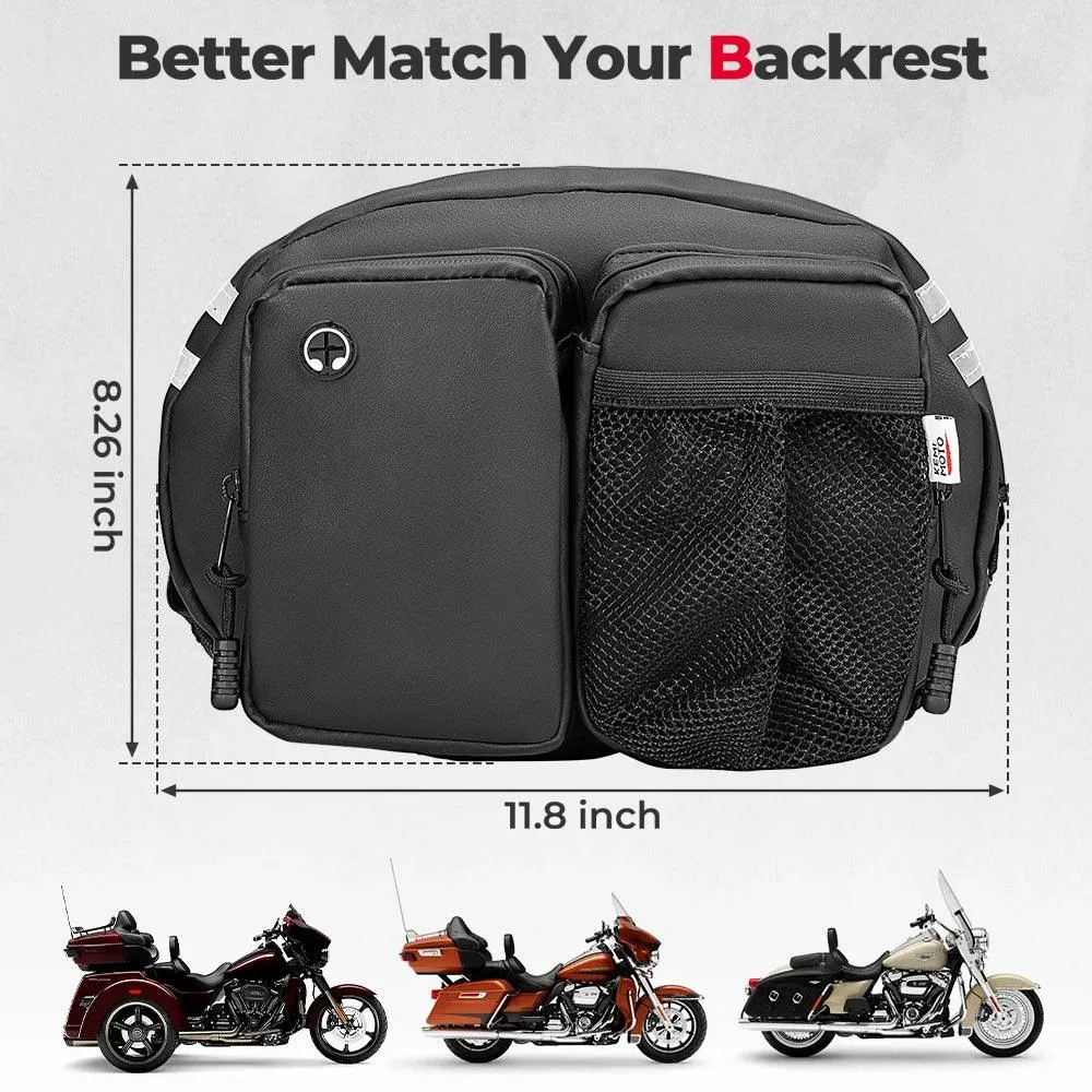 Motorcycle Backrest Bag Driver Backrest Tour Pack Organizer Sissy Bar Bag for Touring Softail CVO Rider Back Rest Seat Pocket