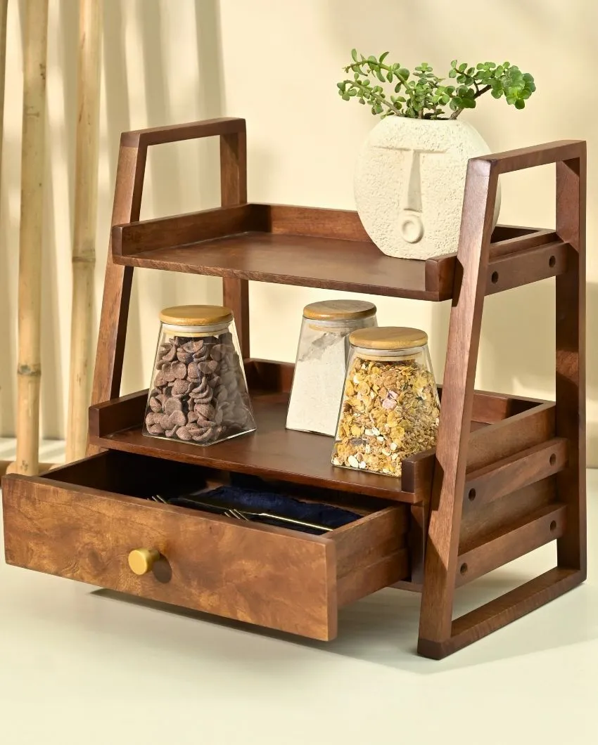 Multi-Purpose Wooden Organizer With Drawer | 18 x 10 x 18 inches